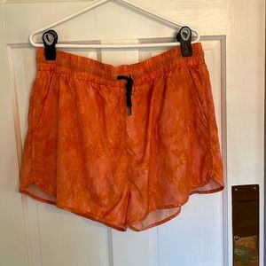 Orange athleisure shorts